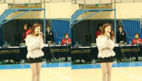 가수 숙희, 여자 농구 KBD생명 vs 신한 경기에서 3.1절 맞아 애국가 제창
