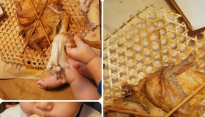 집밥 백선생 백종원 아내 소유진 아들 치킨 먹는 사진 공개 '오동통한 손으로 닭다리를...'